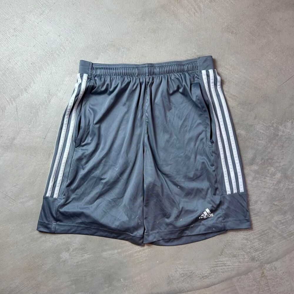Adidas Men's Grey and Black Shorts